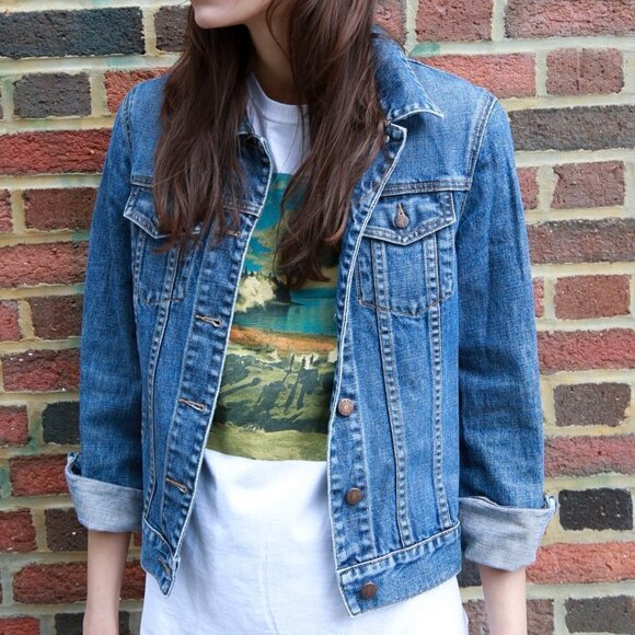 Feminist Art Denim Jacket “Fatal Flaw” Handcrafted | One of a Kind - Picture 15 of 16